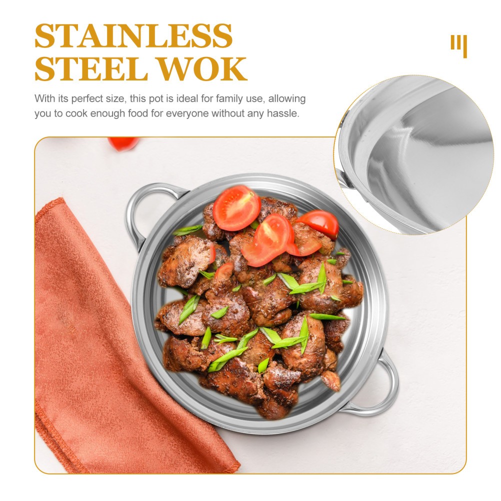 Stainless Steel Cooking Pot Set with Lid Portable Cooking Pan 2pcs