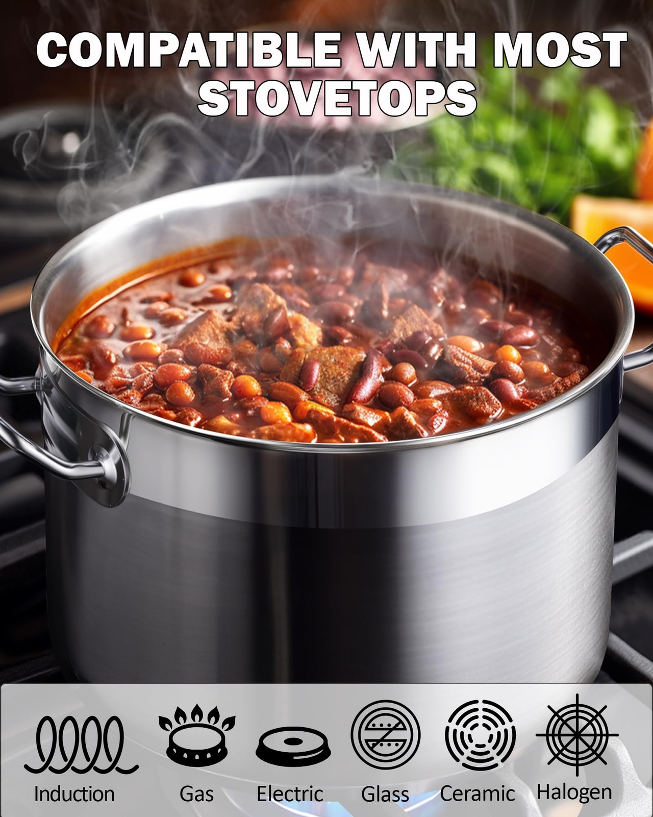 Cooks Standard 02616 Professional Grade Lid 30 Quart Stainless Steel Stockpot, S