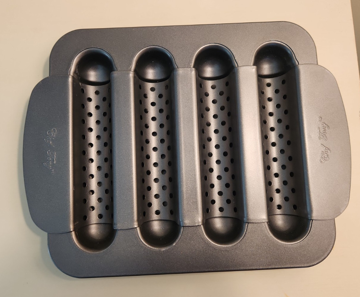 Chef Tony Grease Away 2 Part Burger & Hot Dog Non Stick Pan Carbon Steel