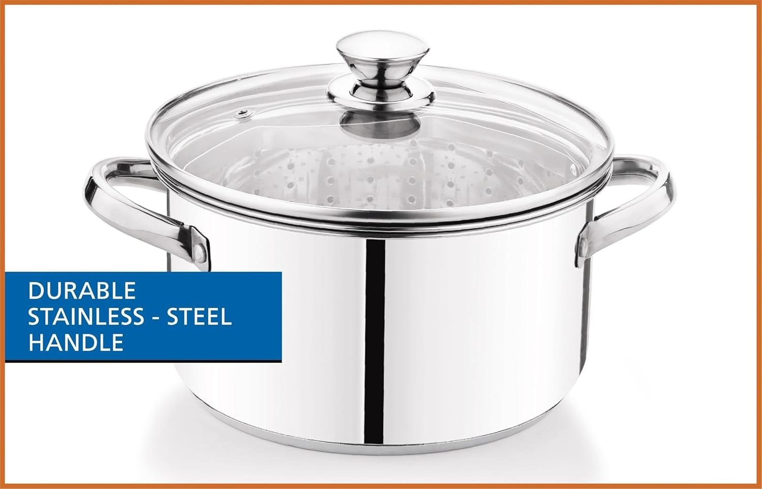 Mainstays 4 Quart Stainless Steel Steamer Pot Glass Lid Induction Vegetable