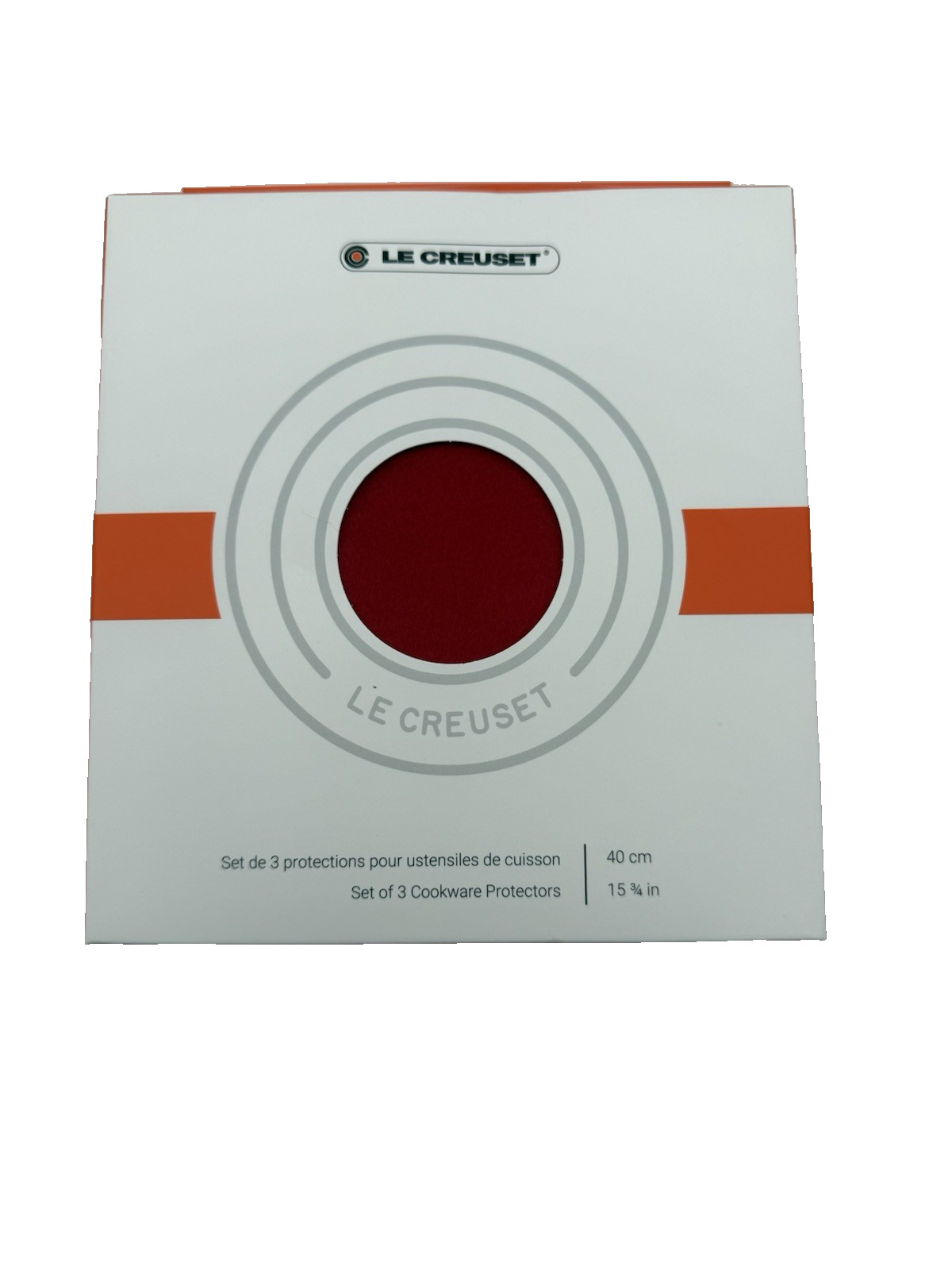 NEW Le Creuset Felt Cookware Protectors Set of 3 Red Cerise 15.75 inch FREE SHIP