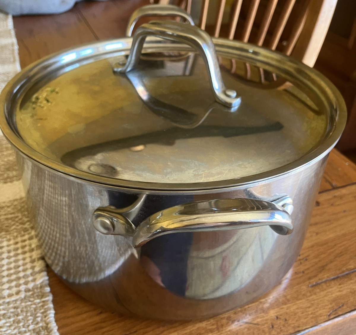 Kenmore Elite 3 Ply Cladded Stainless Steel Stock Pot 6 QT Induction Suitable