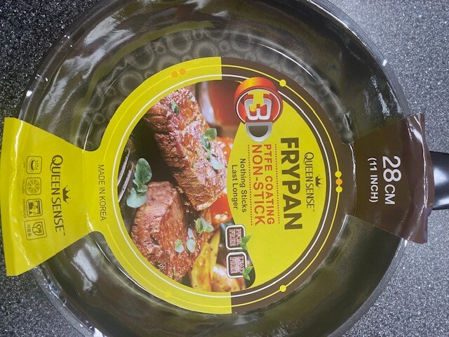 5 Frypans QUEENSENSE- PTFE Coating Non Stick Made in Korea 9, 10, 11, 12, 13 in