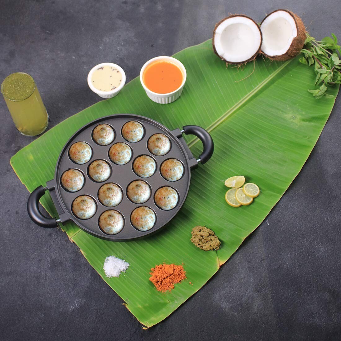 Non Stick Paniyarakkal Paniyaram Pan 23 Cm , 15 Cavities