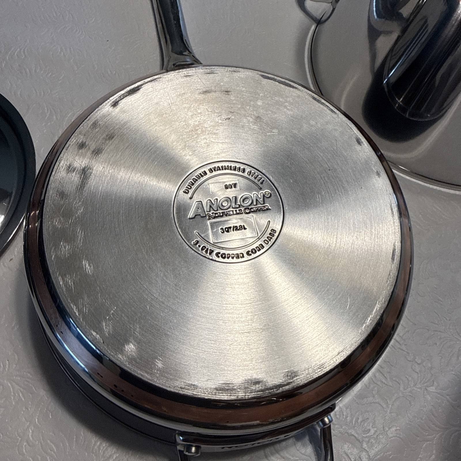Anolon Nouvelle Copper Stainless Steel 3-Ply Copper Core Base Cookware 6 Pieces