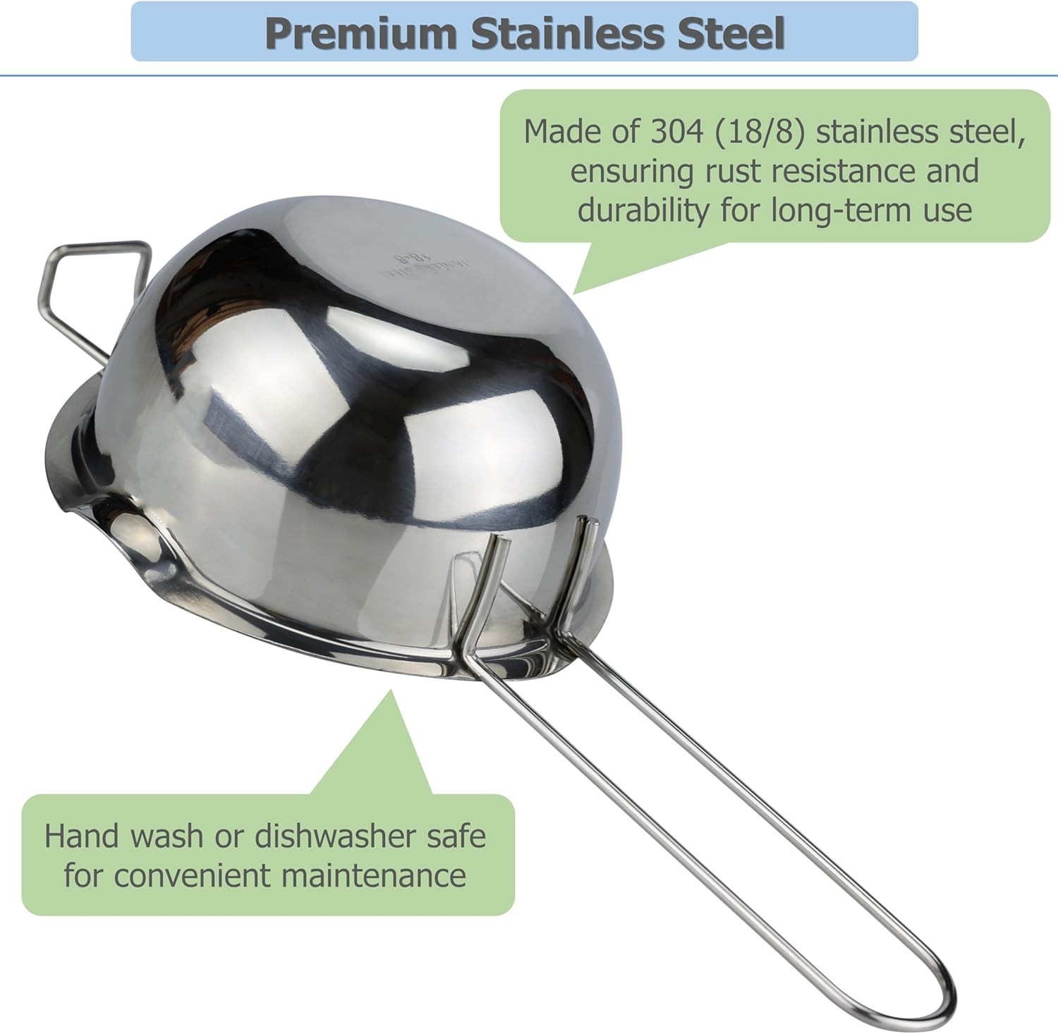 Stainless Steel Melting Bowl 400ML Double Boiler for Chocolate Candy Butter Wax