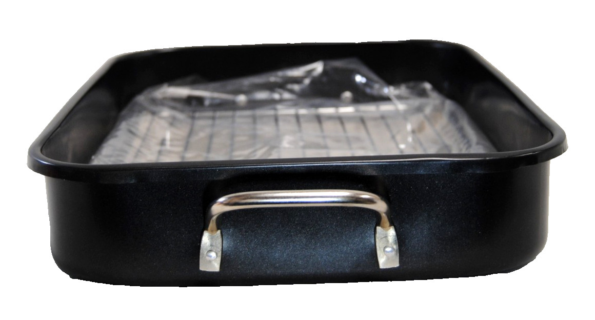 Roasting Lasagna Non-Stick Pan Set with Rack 15.5″ x 11.5″ x 2 3/4″ New T2687