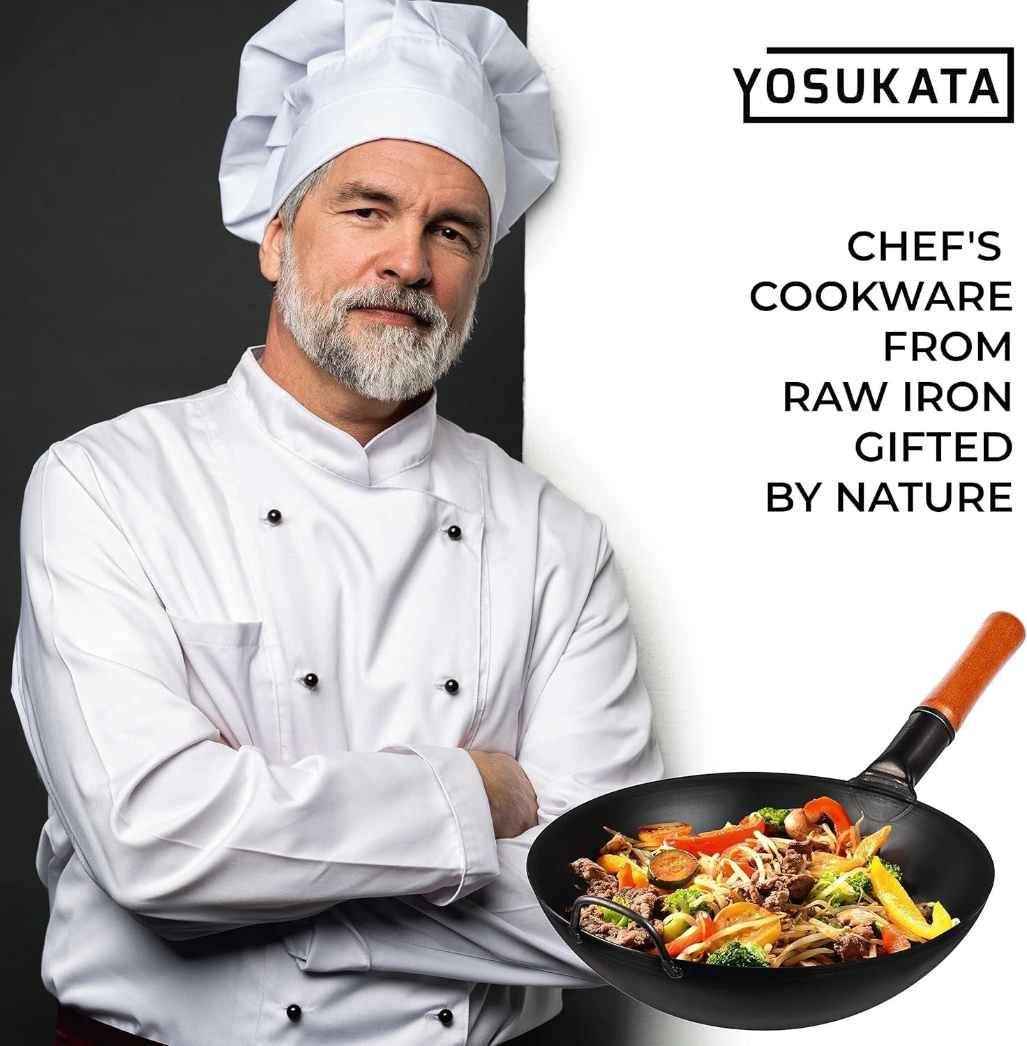 13.5-Inch Heavy-Duty Carbon Steel Wok – Cook on Induction, Gas & Open Fire