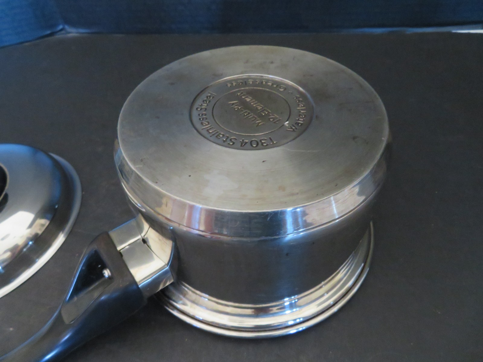 Vintage MAXAM 304 Surgical Stainless Steel Waterless Saucepan W/ or 1.7 Qt.