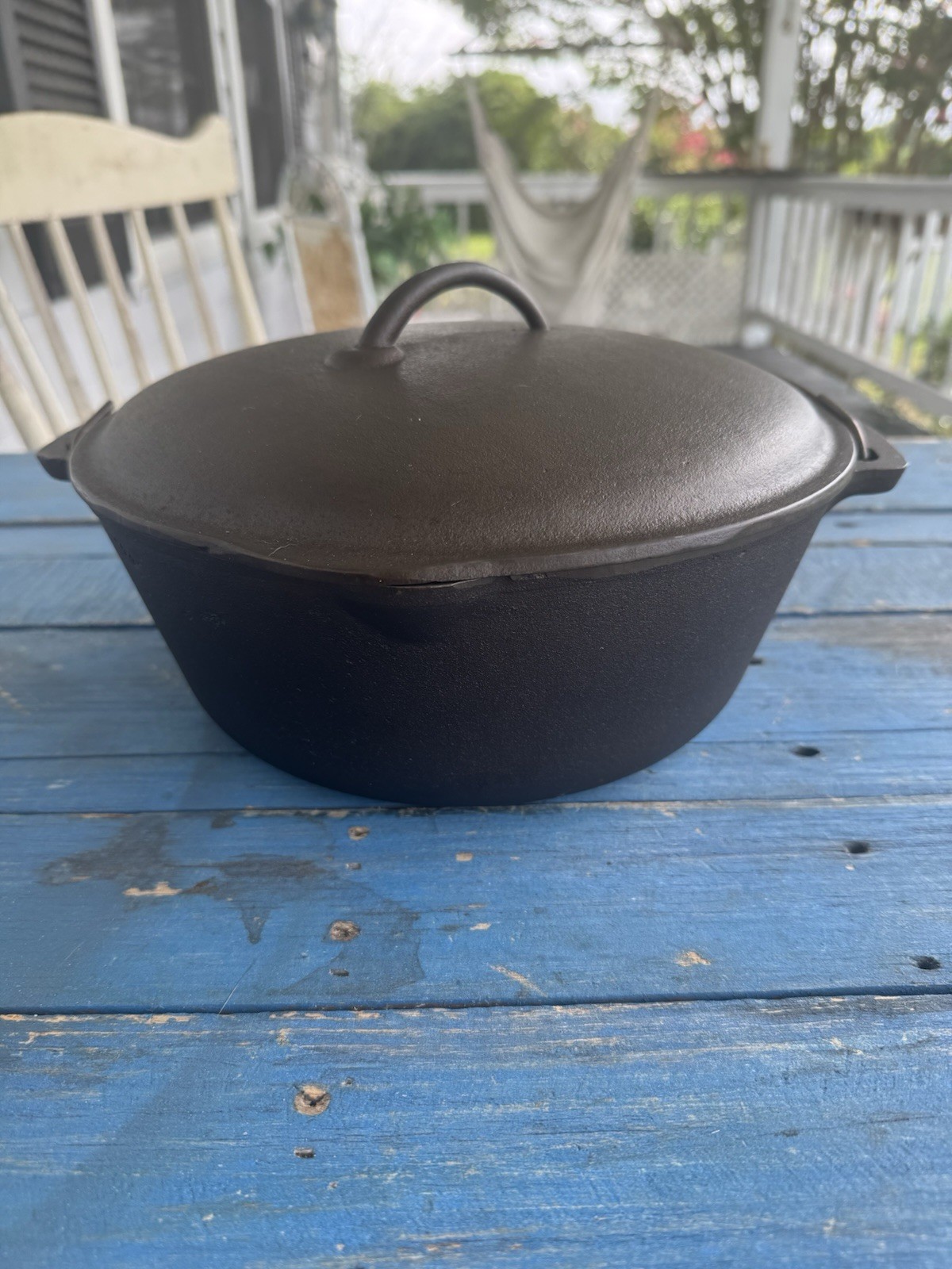 Vintage Unmarked BSR No 8 Cast Iron Dutch Oven With Lid 5 Qt Restored