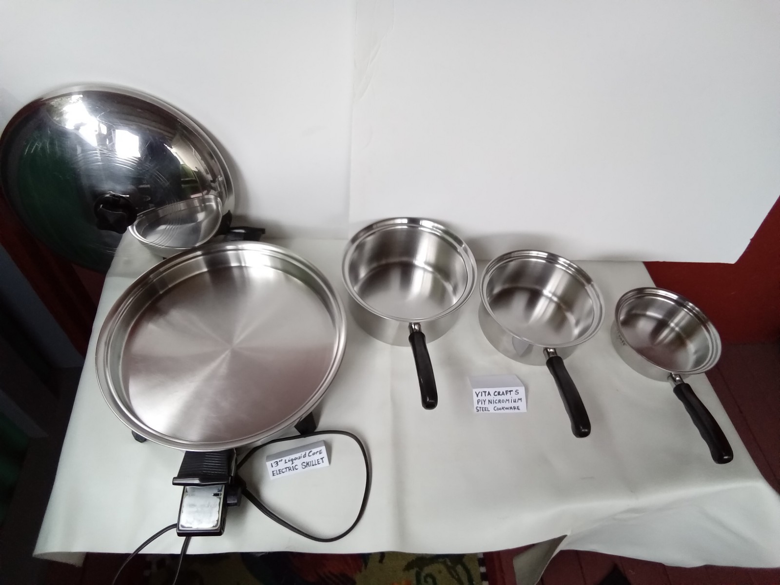VITA CRAFT 5 PLY NICROMIUM STEEL 3 PC. SAUCE W/ELECTRIC LIQUID CORE SKILLET 13″☆