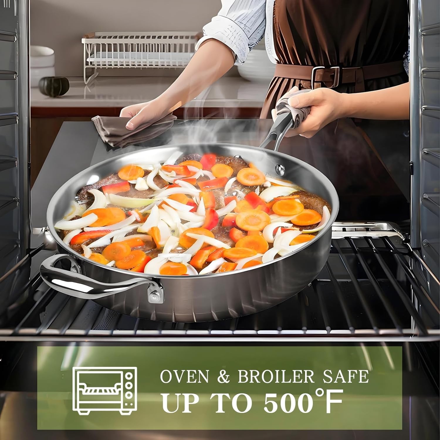 12-Piece Triple Ply Stainless Steel Cookware Set – Induction & Dishwasher Safe
