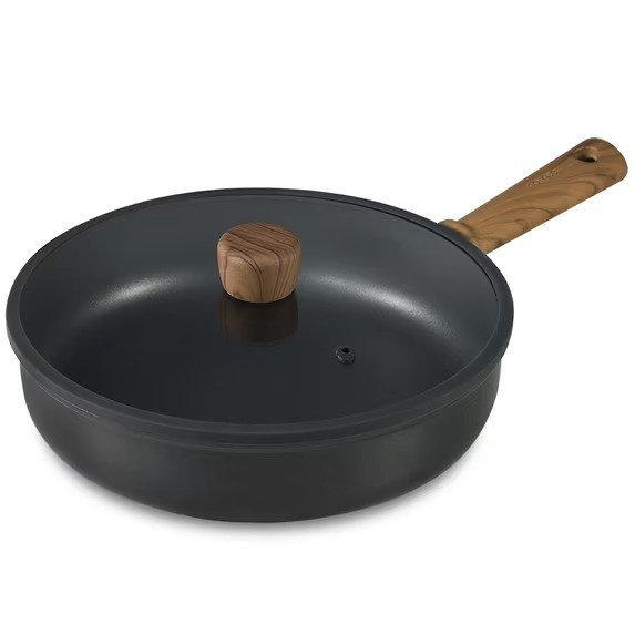 Titanium Nonstick Saute Pan with Lid, 11″ Non-Stick Jumbo Cooker Compatible