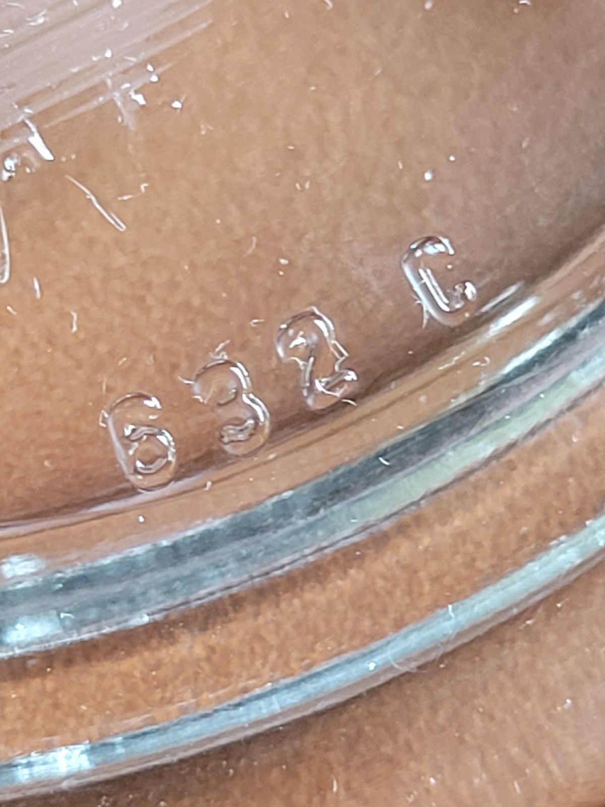 Pyrex Etched Flowers Replacement Lid 632C About 7.5″x5.25″