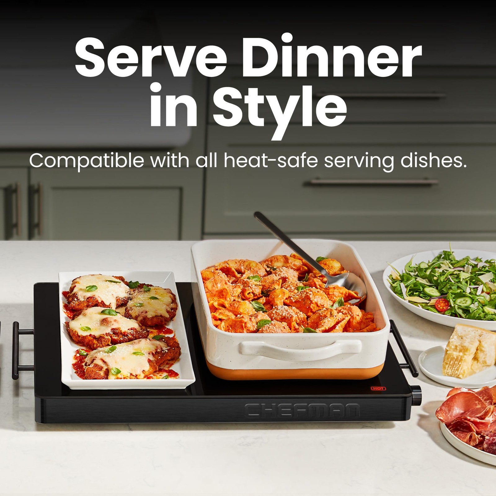 Warming Tray with Adjustable Temperature Control, Perfect For Buffets, Restau…