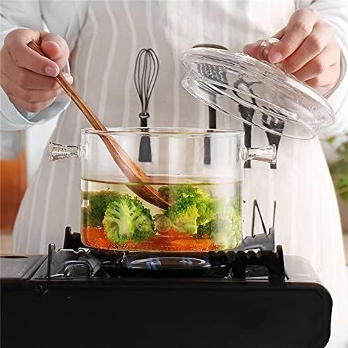 Clear Glass Simmer Pot for Stove Potpourri Cooking Saucepan with Cover Cookwa…