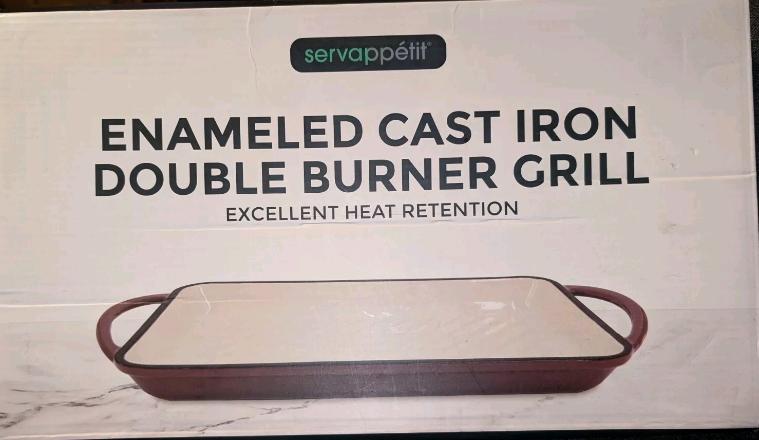 Servappetit Enameled Cast Iron Double Burner Grill