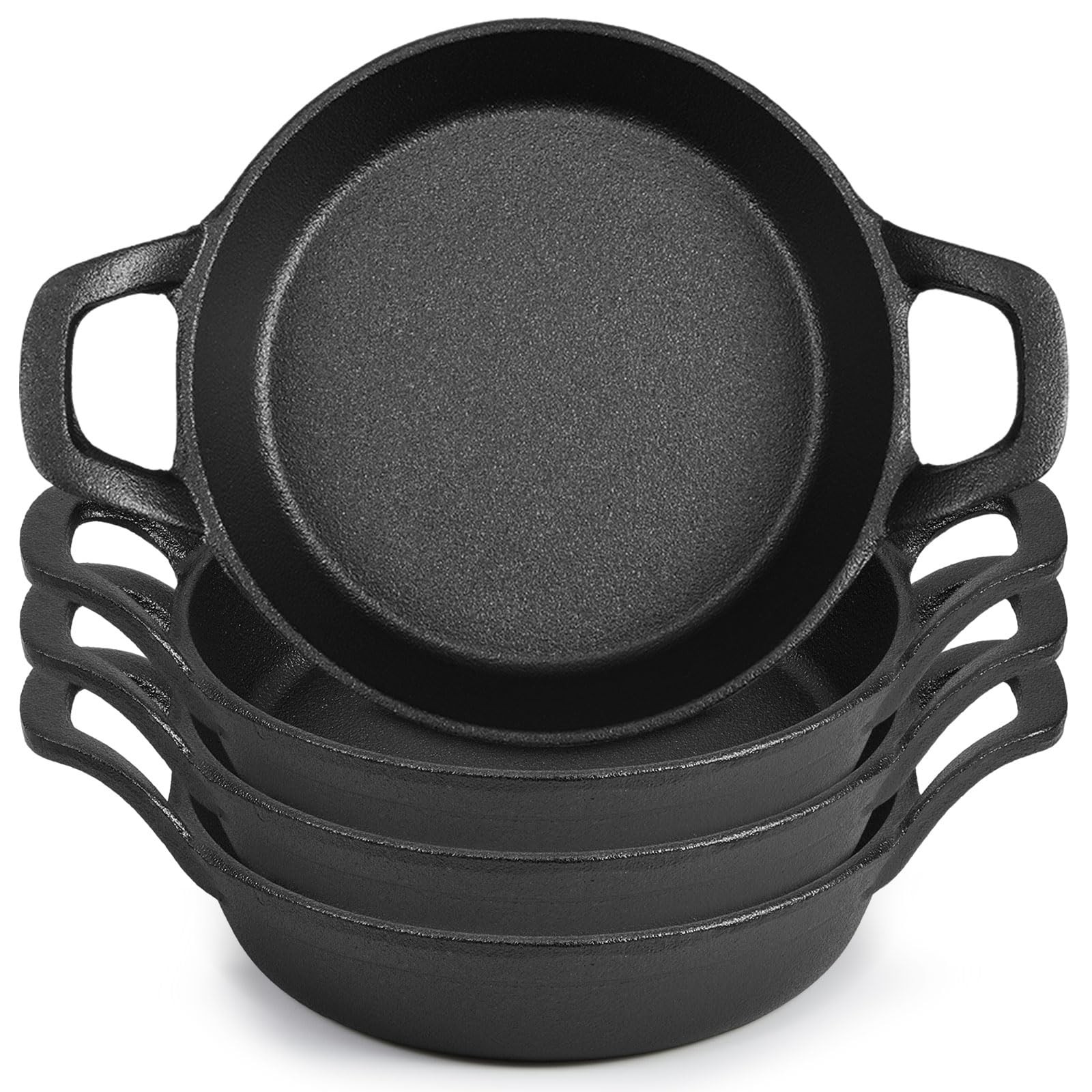 Cast Iron Mini Pans, 6.3 Inch, Picnic Camping Cookware, Black