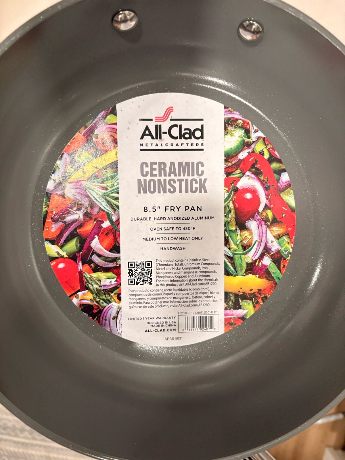 ALL-CLAD 8.5″ Ceramic Non Stick Fry Pan / Skillet Pro Professional Gray NWT