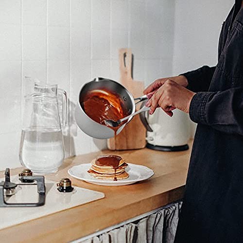 3.5 Quart Stainless Steel Pot Saucepan with Glass Strainer Lid, 3.5 QT saucepan