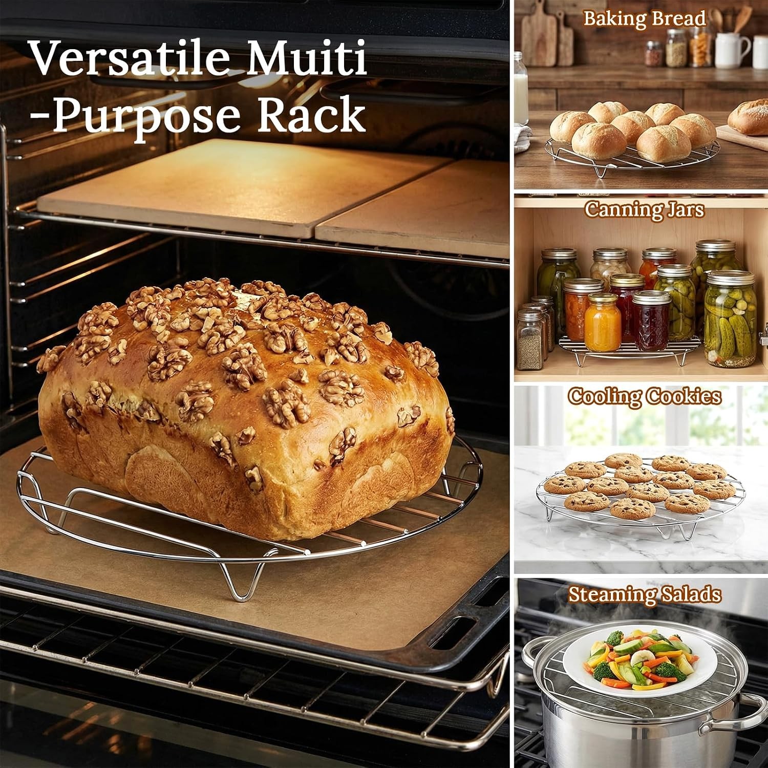 6.77” Stainless Steel Steamer Rack Steaming Rack Pot Accessories for Roasting