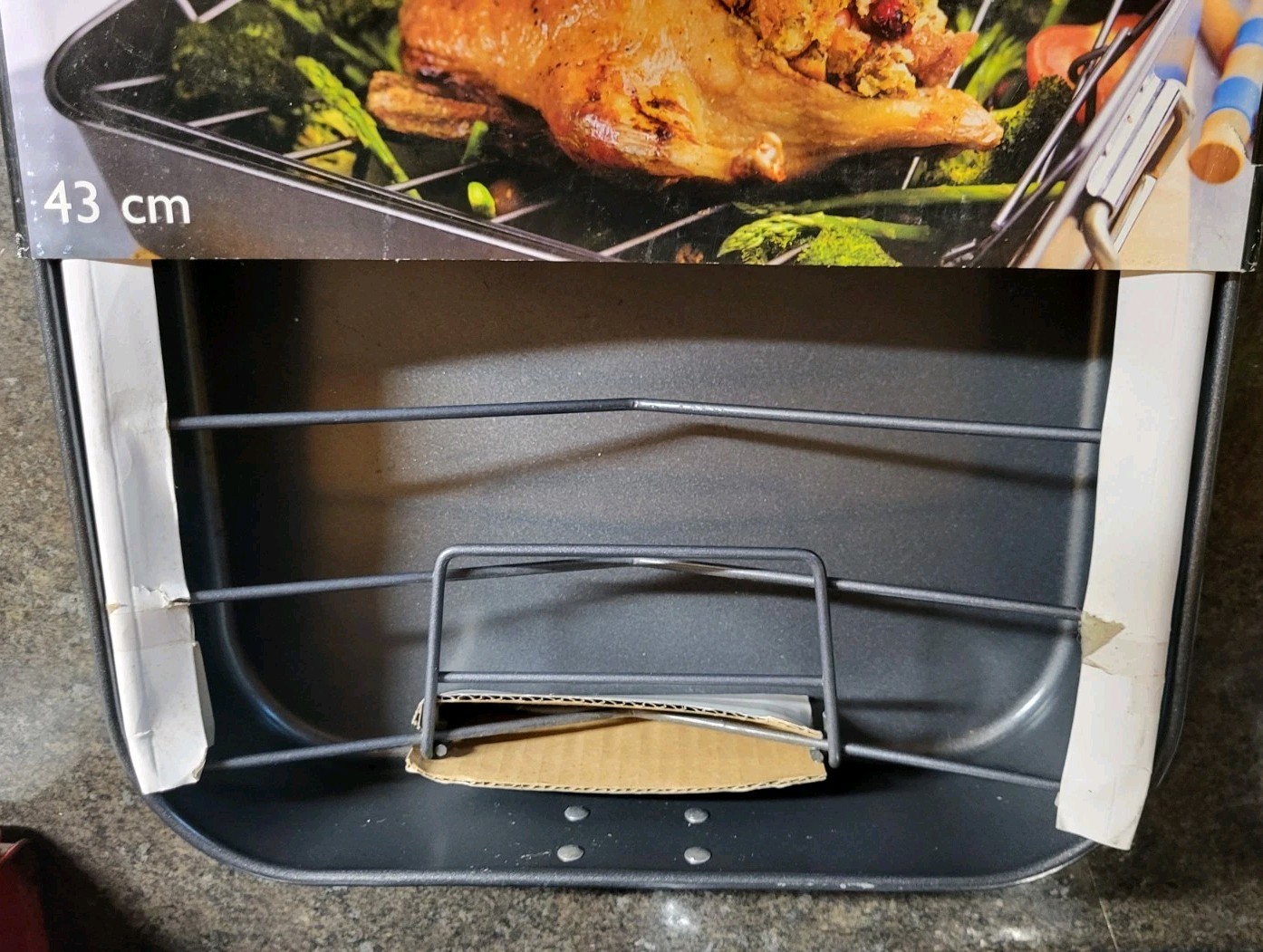 Large Paderno Roaster Pan with Rack NEW NEVER USED 17.5″ 43cm Long