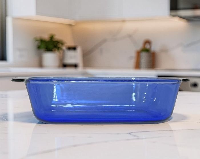 Pyrex Cobalt Blue 2 Qt Square Baking Dish 222-R 8×8 Vintage Glass Oven USA