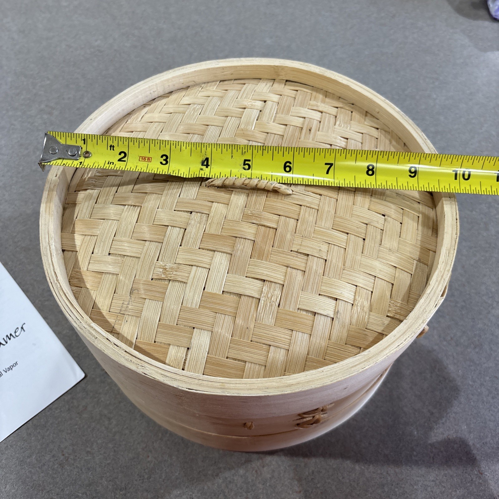 BAMBOO STEAMER 10″ NON STICK NEW OPEN BOX 10 INCH VEGGIE STEAMERW/ CARE INSTRUCT
