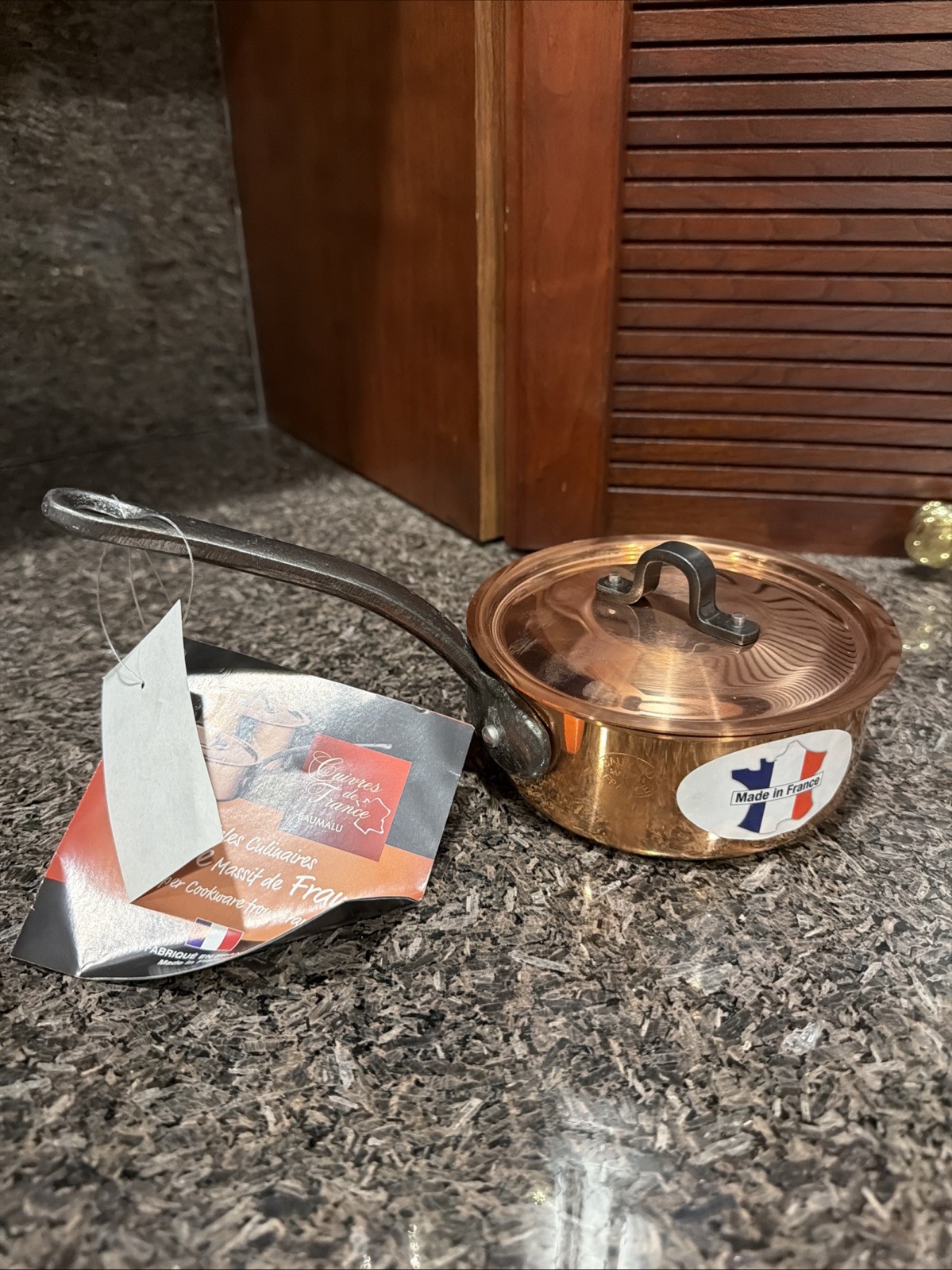 NEW French BAUMALU Tin-Lined Copper Sauce Pot 2in Height 5in Diameter