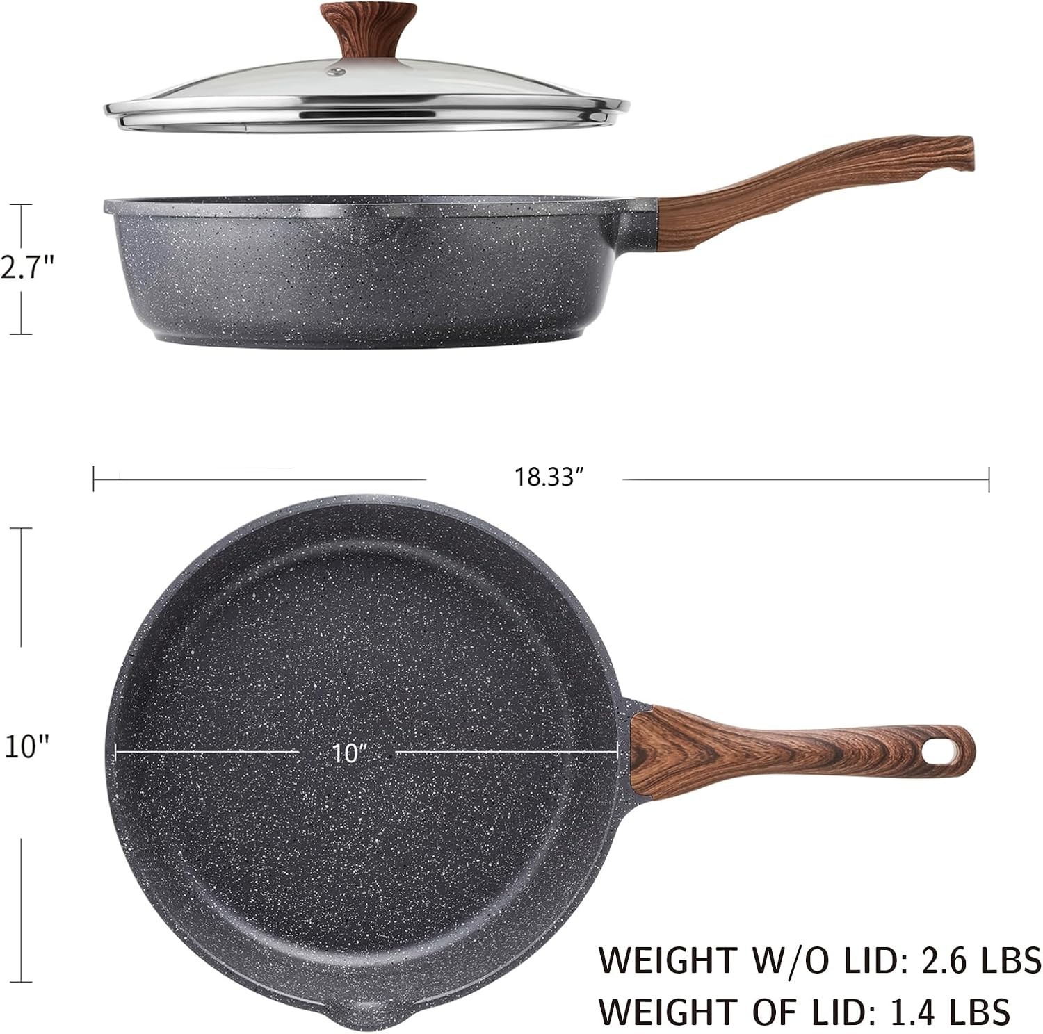 Versatile 10-Inch Deep Fry Pan – Nonstick, Induction Compatible & Easy to Clean