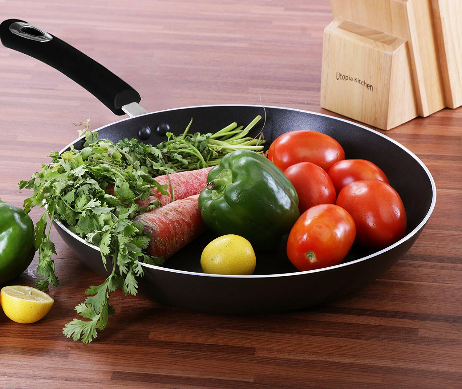 Utopia Kitchen 3 Piece Induction Bottom 8″ 9.5″ 11 inch Nonstick Frying Pan Set