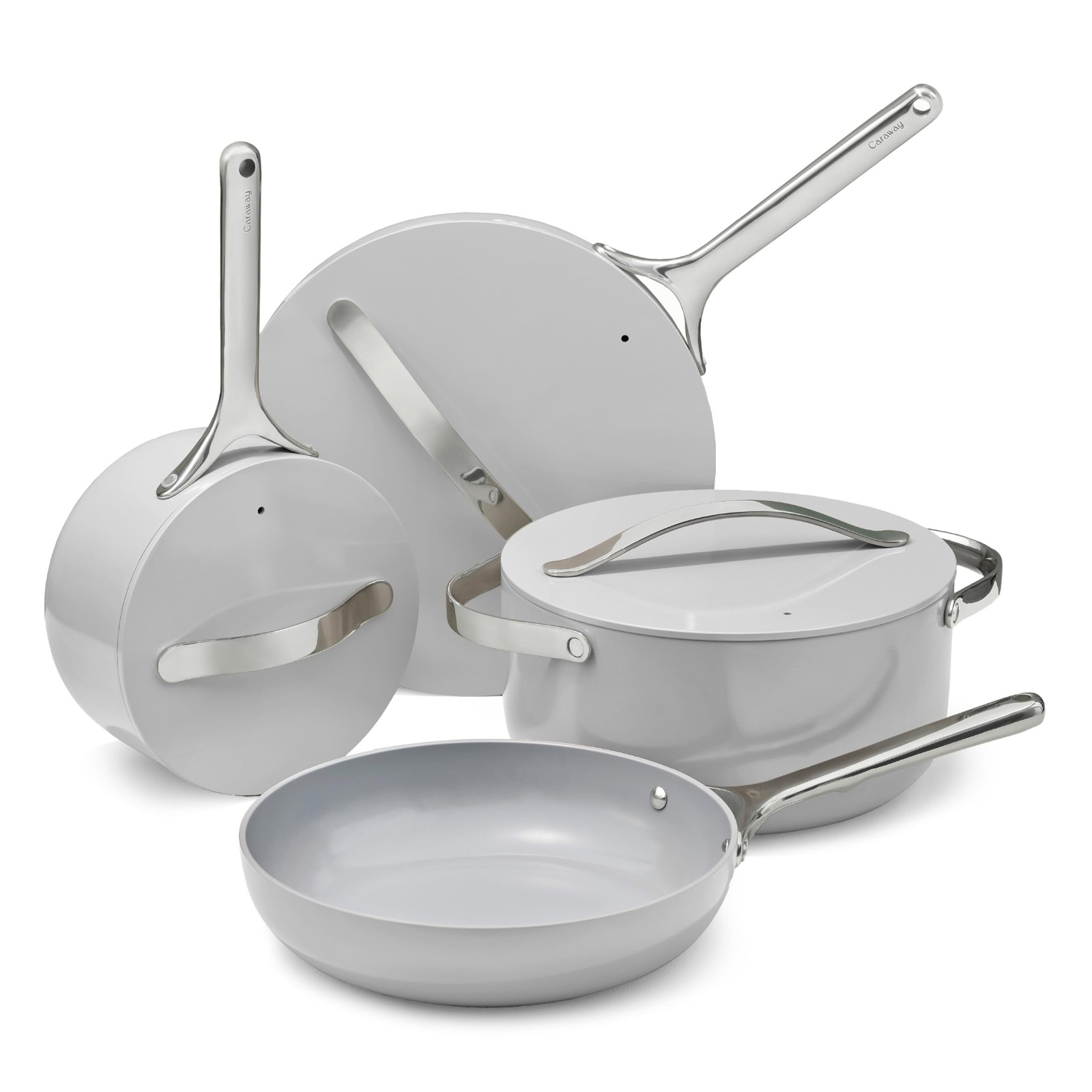 Non-stick Ceramic Cookware Set (12 Piece) Pots, Pans, Lids and Kitchen Storag…