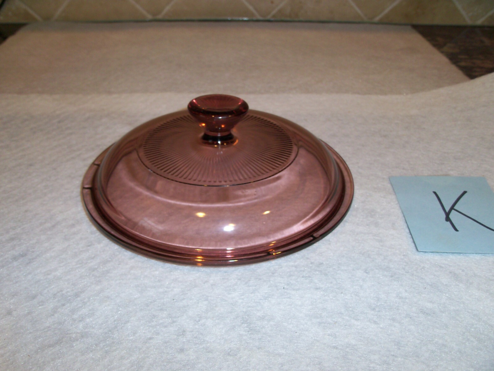 CORNING WARE PYREX REPLACEMENT LID ONLY VISIONS CRANBERRY ROUND GLASS V-1.5-C