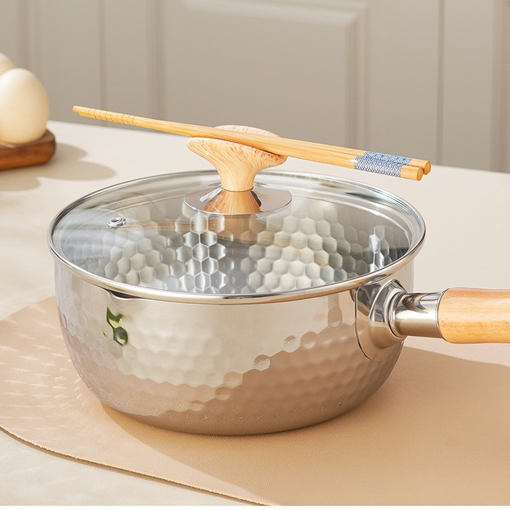 Yukihira Look Stainless Steel Saucepan 34.5CM Quart Size with Lid and Handle