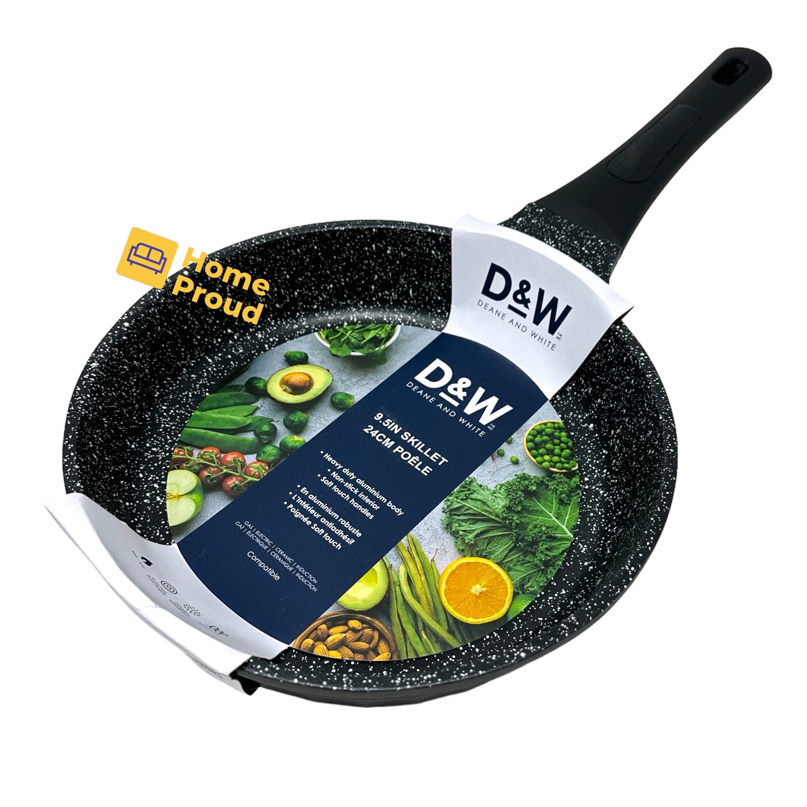 D&W Frying Pan Nonstick Skillet 9.5 inch Restaurant Quality Cookware Deane&White