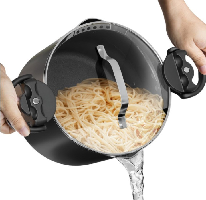 Olla para pasta 5 qt con tapa colador, asas giro bloqueo, antiadherente, Nuevo