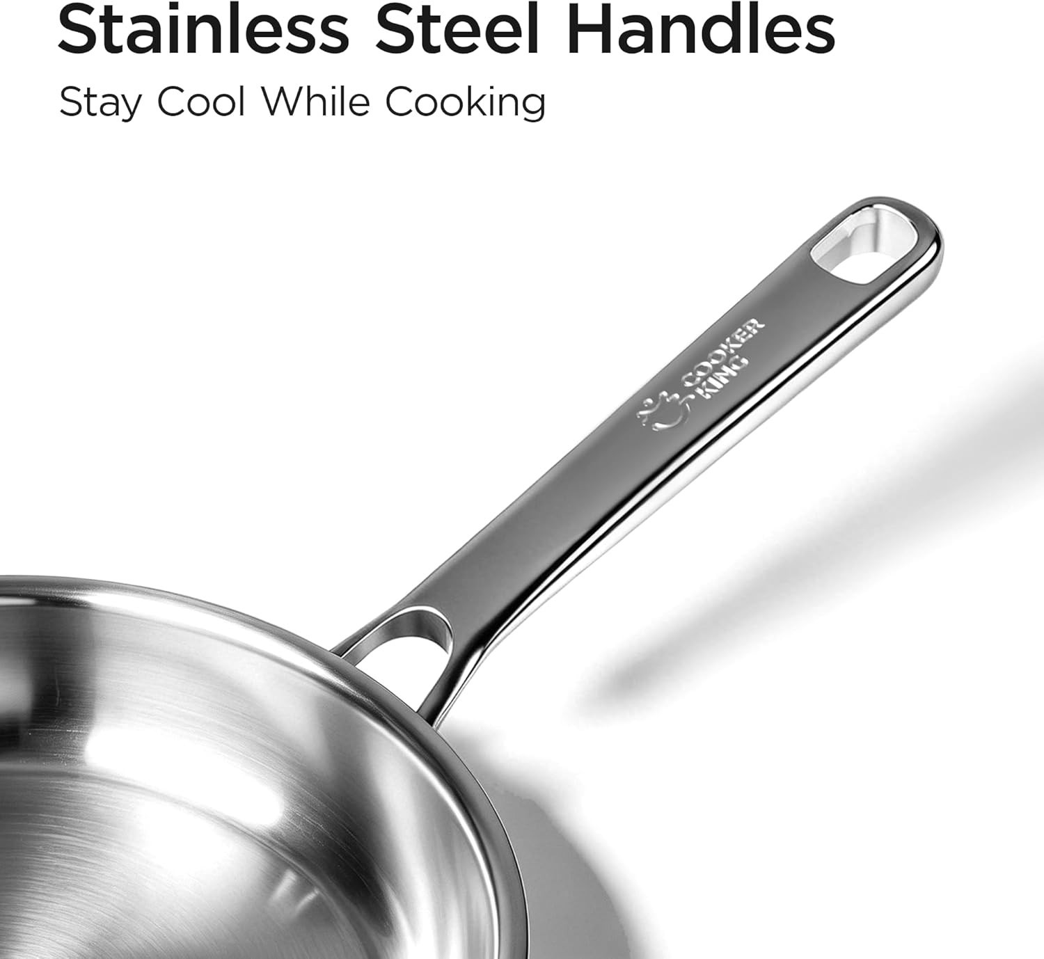 New 3Pc Stainless Steel Frying Pan Set 8 10 12in Induction