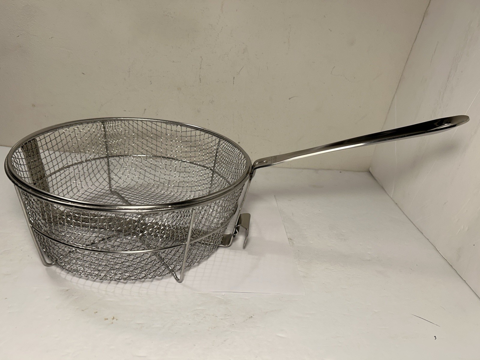 All-Clad 4 Qt Stainless Steel Mesh Wire Long Handle Fry Basket New