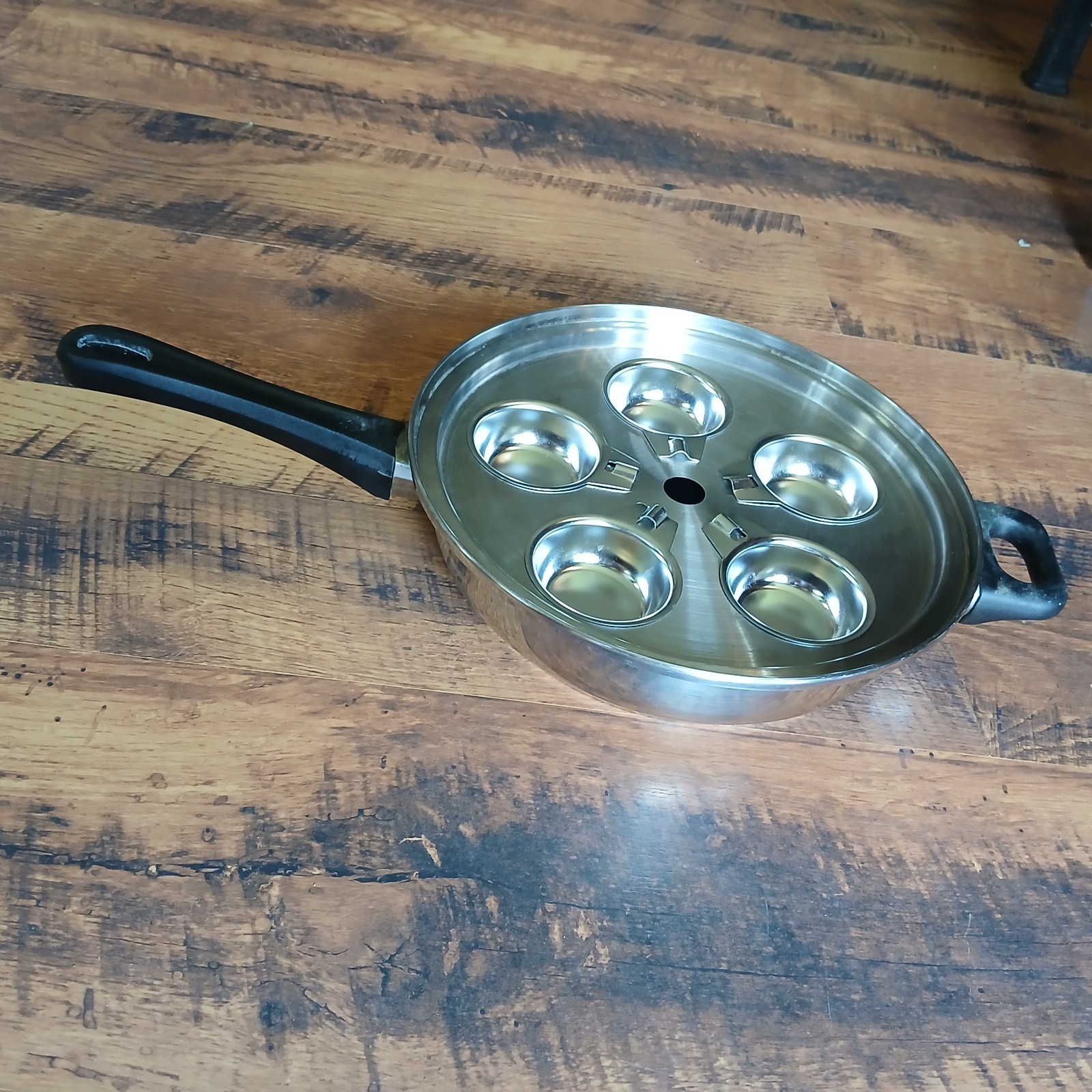 9 Element T304 Surgical Stainless Waterless Greaseless Pan Five Egg Poacher 11″