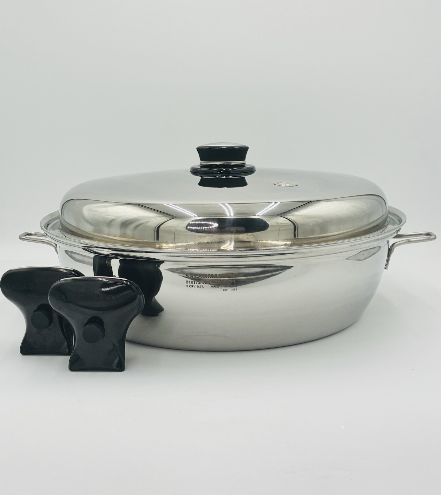 SALADMASTER 9 QT BRAISER POT 316Ti TITANIUM STAINLESS STEEL WATERLESS USA