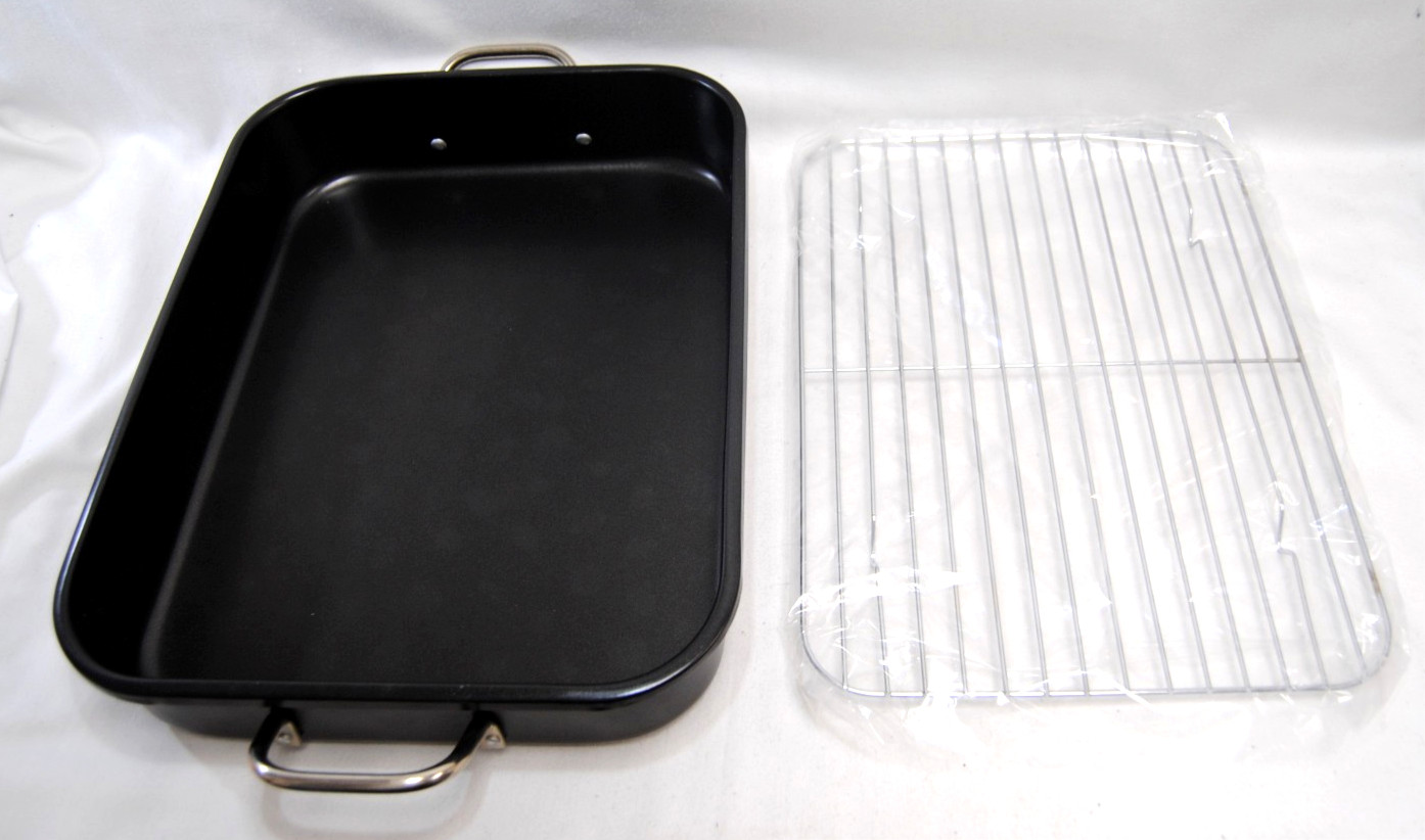 Roasting Lasagna Non-Stick Pan Set with Rack 15.5″ x 11.5″ x 2 3/4″ New T2687