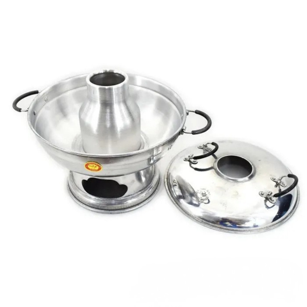 Thai Tom Yum Hot Pot Aluminum 22cm Flamingo Chimney Steamboat With Lid