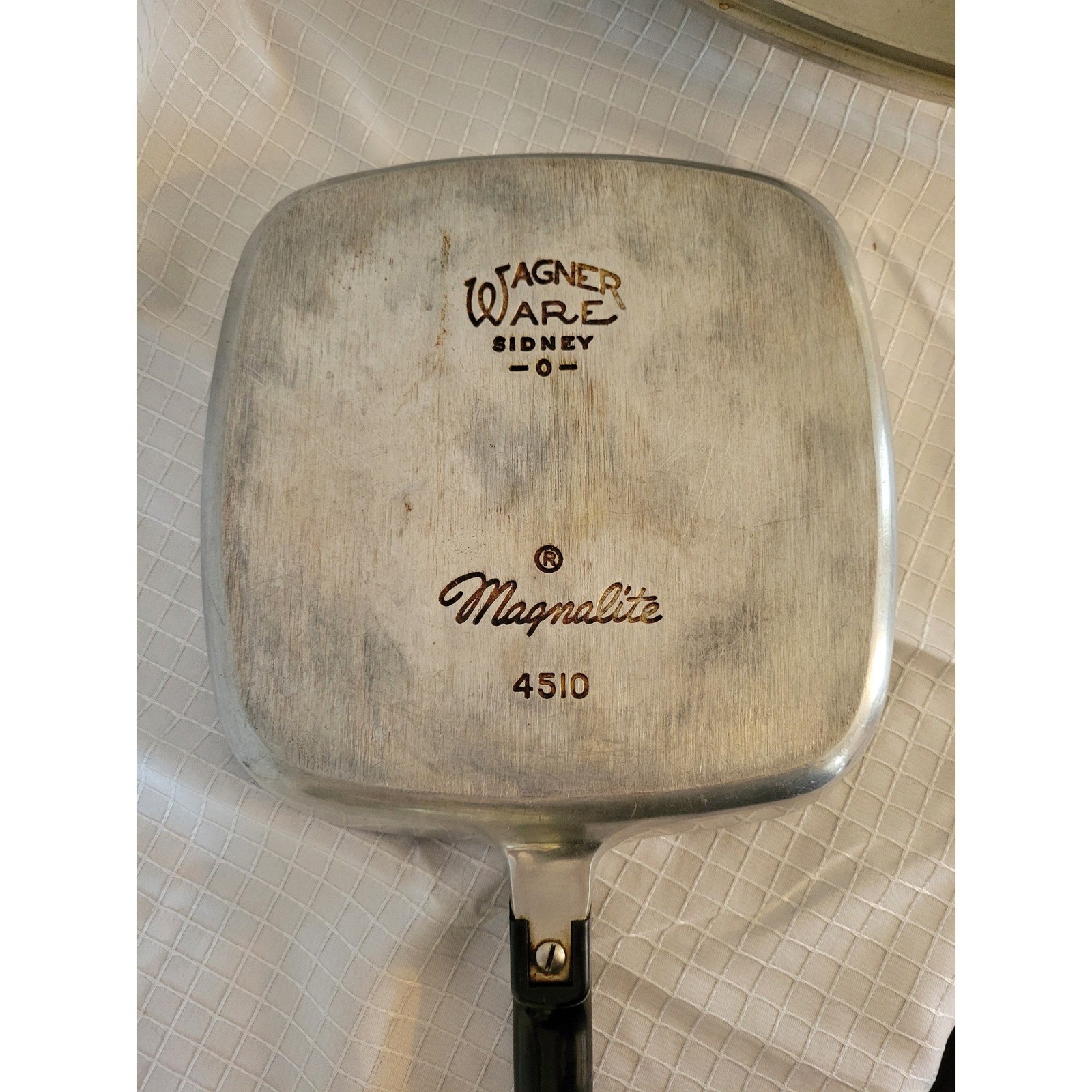 Vintage Wagner Ware Magnalite 4510 Square Skillet with Lid Cast Aluminum 10 Inch