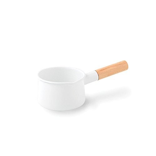 FORMLADY K-004 Kaico Enamel Milk Pan Small 5.1 inches 13 cm White Made in Japan