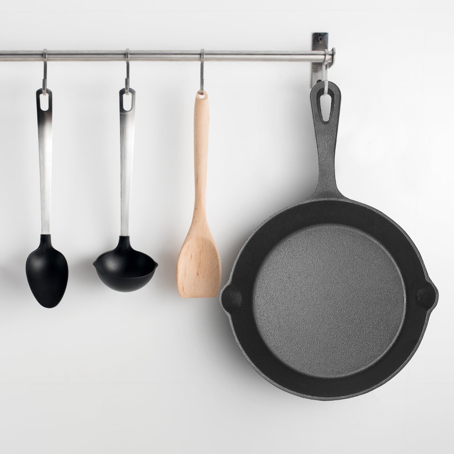 Frying Pan -Set of 3 Cast Iron Skillet w/ 10”/8”/6” Sizes -Nonstick Cookware