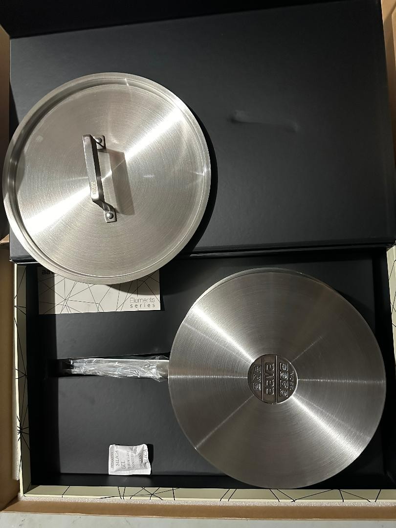 Aava Elements Stainless Steel Sauté Pan with Lid- Gas, Electric, Induction