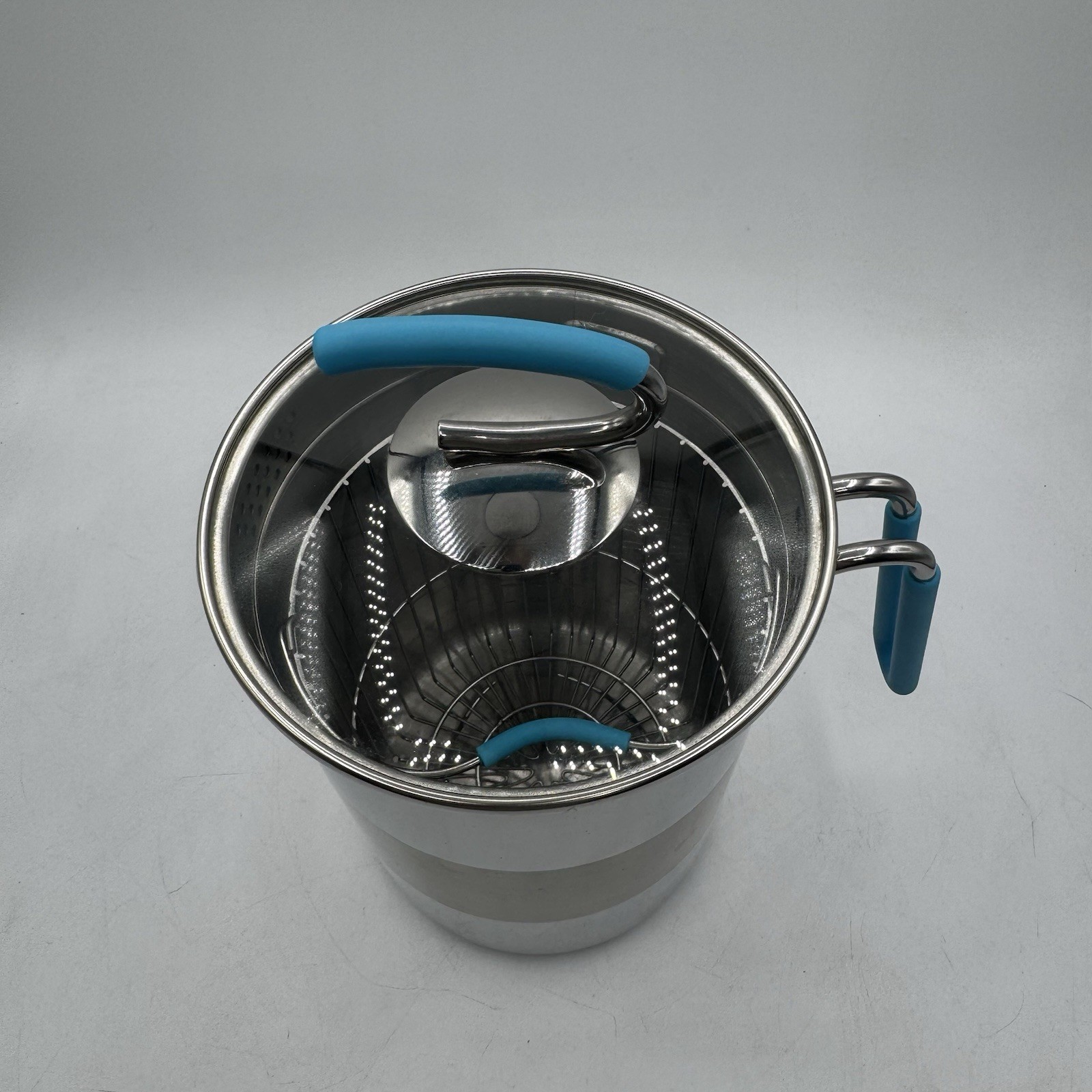 Kuhn Rikon Teal 4th Burner Pot Asparagus steamer Corn Cob Steamer With Basket