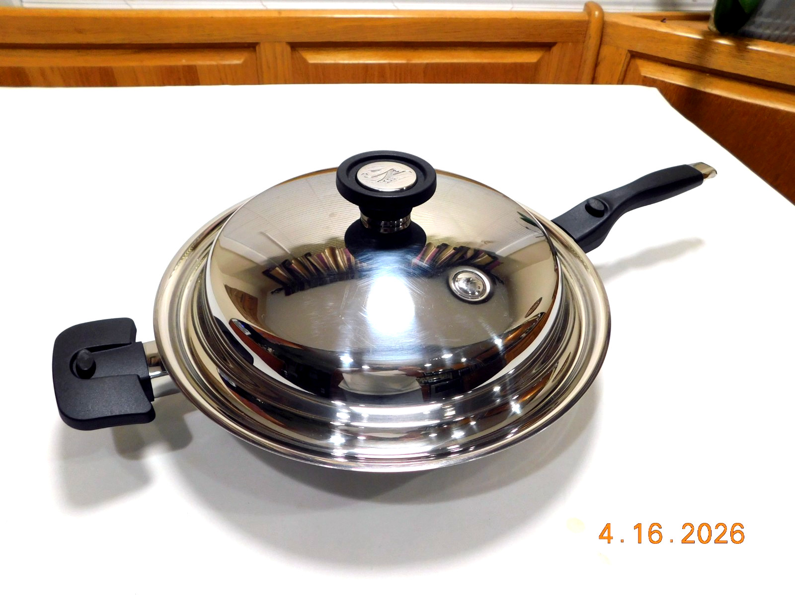 NUTRA EASE 12″ GOURMET PAN 316Ti Titanium Stainless Steel Vapo Lid