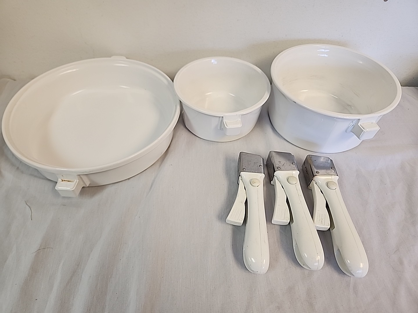 Princess House Nouveau 1-2 Quarts Sauce Pans & 10.5 Skillet w/Handles, No Lids