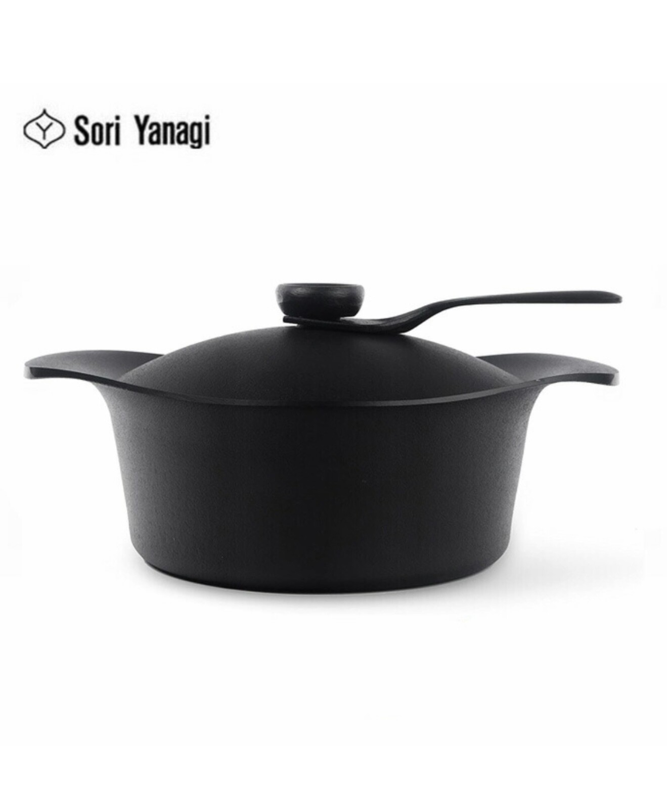 Sori Yanagi Pot, Two-Handed Pot, Nanbu Iron Pot, Deep 22cm, Iron Lid with Handle